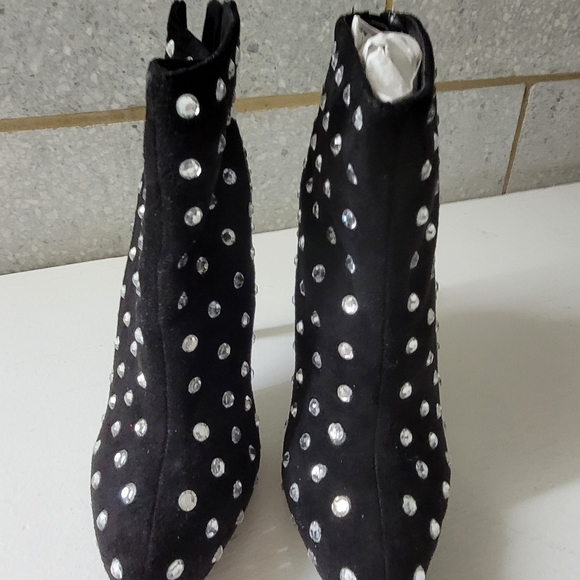 Black, rhinestone hidden platform high heel boot, 7.5 - Picture 12 of 14